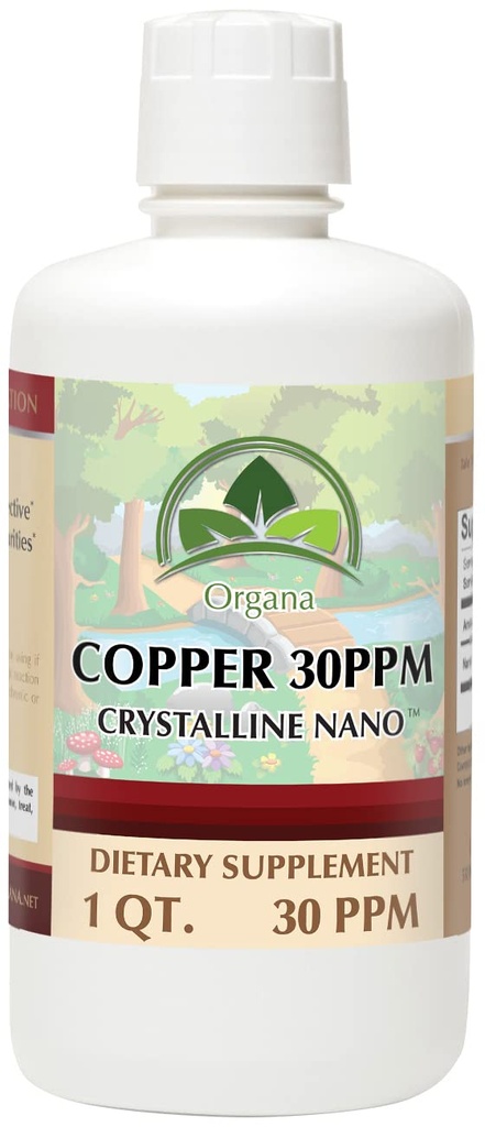 Organa Pure Crystalline Cupru lichid Supliment - 30 PPM - Minerale coloidale