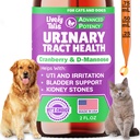 Natural Dog & Cat UTI Tratamentul cu Cranberry & D-Mannose, vezica urinara, Rinichi, Suport Incontinenta, Tract urinar sanatos pentru câini, Cel mai bun tratament de infectie cu tractul urinar Cat, Picături ușor de utilizat, 2 oz
