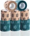 Bandaj auto-adeziv Wrap - Vet Wrap pentru câini No Chew - Bandaj Coeziv Medical Wrap pentru Îngrijirea Rănii, Îngrijirea Lăbuței, Primul Ajutor, Bandă Vet pentru Păsări de companie Cai de Pisică (2 Inch, 8 Rolls, 8 Culori)