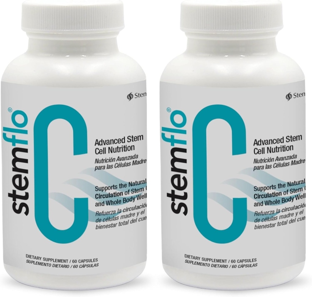Revitalizați sistemul cu StemFlo® Advanced Formula 2 Pack - Trans-Resveratrol, Curcumin și Super Antioxidanți pentru Sănătate, Longevitate și Vitalitate
