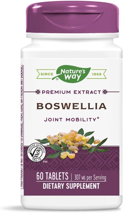 Natura's Way Standardized Boswellia, 40% Acid Boswellic per Serving, TRU-ID Certified, Vegetarian, 60 Tablete, Pachet de 2