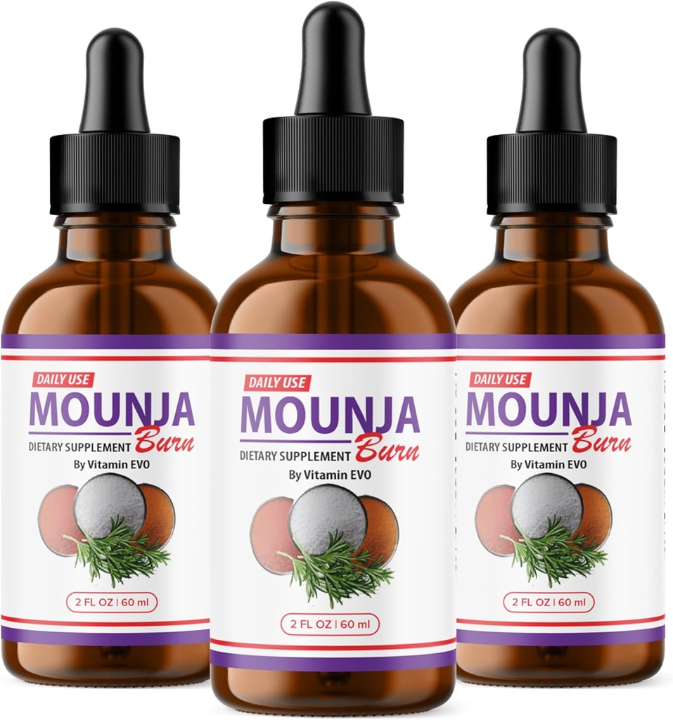 (3 ambalaj) Mounja Burn picături - Formula oficială - Mounja Burn supliment alimentar picături, Mounja lichid picături putere maximă Global Wellness Support Formula MoujaBurn Mounja Burn avansat (3 sticle)