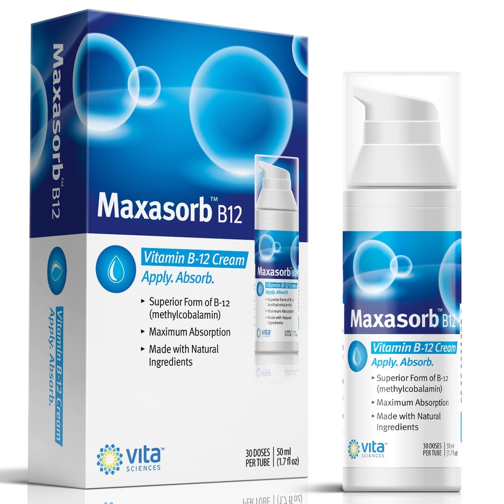 Vitamina B12 Cream Metil B-12, metilcobalamină B12 1000 mcg Energie, sănătate și piele vibrantă, puternic topical B12 Skin Cream - ajută cu Eczema & Psoriazis. Energie ca B12 Patch