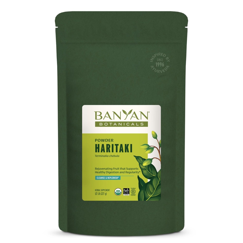 Banyan Botanics Haritaki Powder - Certified Organic, 1/2 Pound 