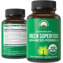 Super Greens organice 150 capsule - Green Juice Superfood Supliment cu 25 Toate ingrediente organice naturale. Pastile Max Energy si Detox Super Food cu Spirulina, Spanac, Kale, Turmeric, Probiotice