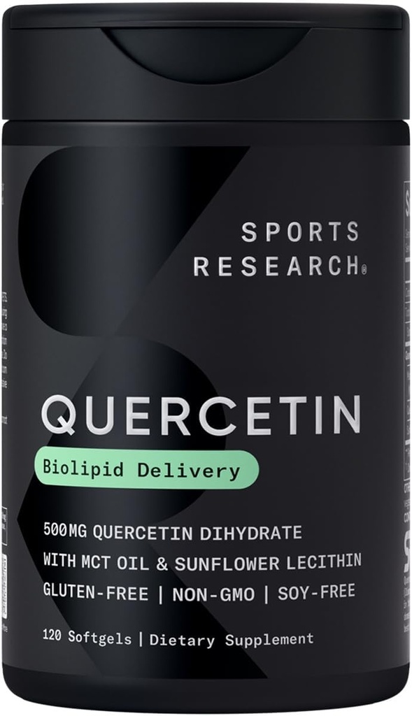 Cercetari sportive Querbetin cu ulei de nuca de cocos MCT si lecitina de floarea-soarelui pentru o mai buna absorbtie - sustine activitate antioxidanta si sanatate imuna 