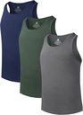 DAVID Archy Men Unders Tricouri Combed Bumbac Tank Topuri moale de umiditate-Wicking tricou respirabil A-Shirt pentru bărbați 3 Pack