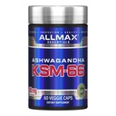 ALLMAX Essentials Ashwagandha KSM-66 (60 Veggie Caps) - Creșterea forței musculare și recuperarea - non-GMO, gluten gratuit - 30 Serviri