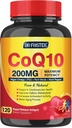 CoQ10 200mg Softgels cu vitamina E & Omega 3-6 -9 & PQQ - Coenzime de înaltă absorbţie Q10 cu bioperină 