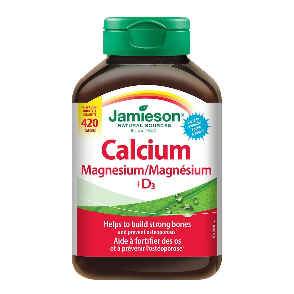 Jamieson Calciu Magneziu cu vitamina D3 tablete, 420 caplete