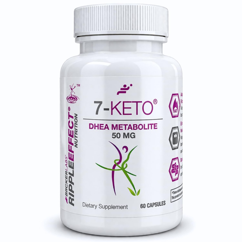 Bricker Labs 7-Keto DHEA Metabolit 50 mg Supliment alimentar pentru suport metabolic și echilibru energetic, 60 capsule