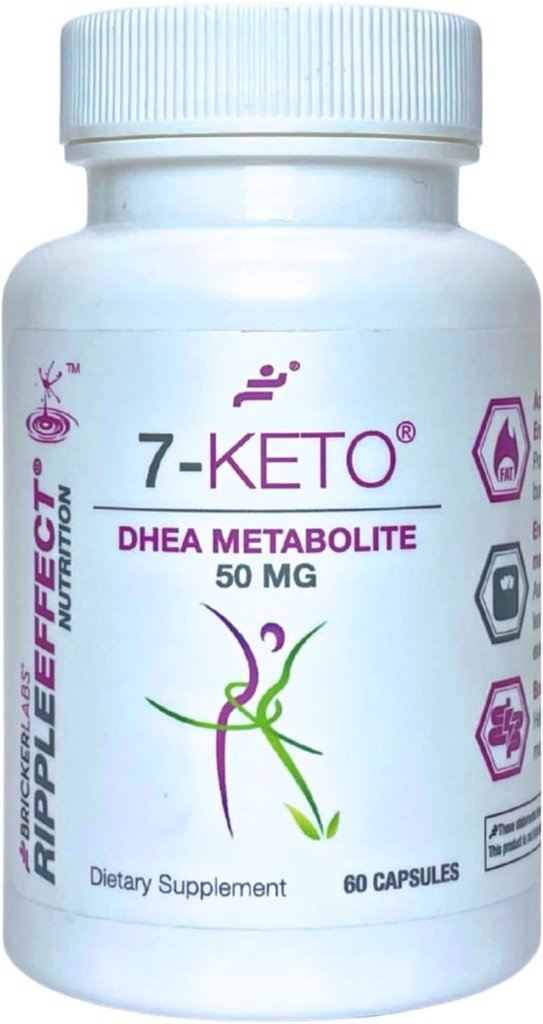 Bricker Labs 7-Keto DHEA Metabolit 50 mg Supliment alimentar pentru suport metabolic și echilibru energetic, 60 capsule