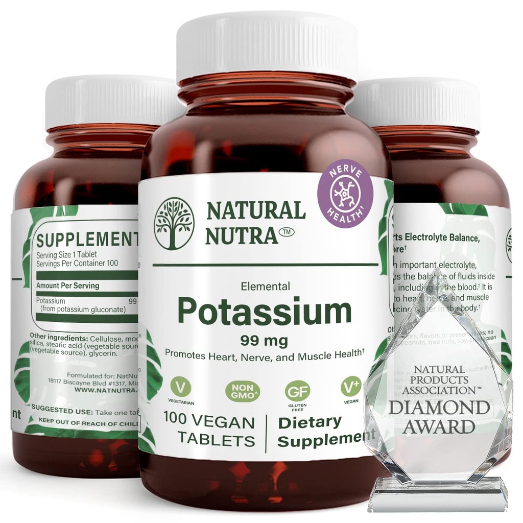 Natural Nutra Elemental Potasiu Gluconate 99 mg Supliment alimentar 