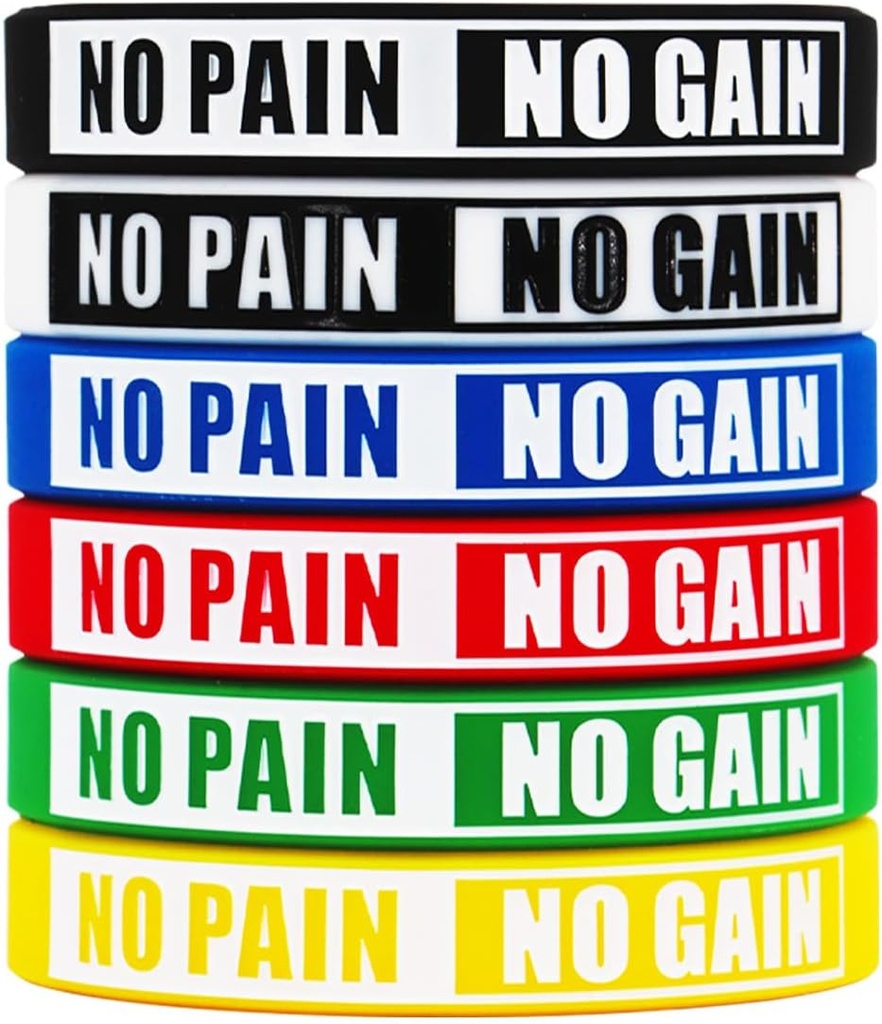 Nici o durere No Gain Wristbands Motivational Bulk Inspirational Silicon Fitness Bratele Stretch Unisex Sport Wristbands pentru adolescenti Barbati Femei