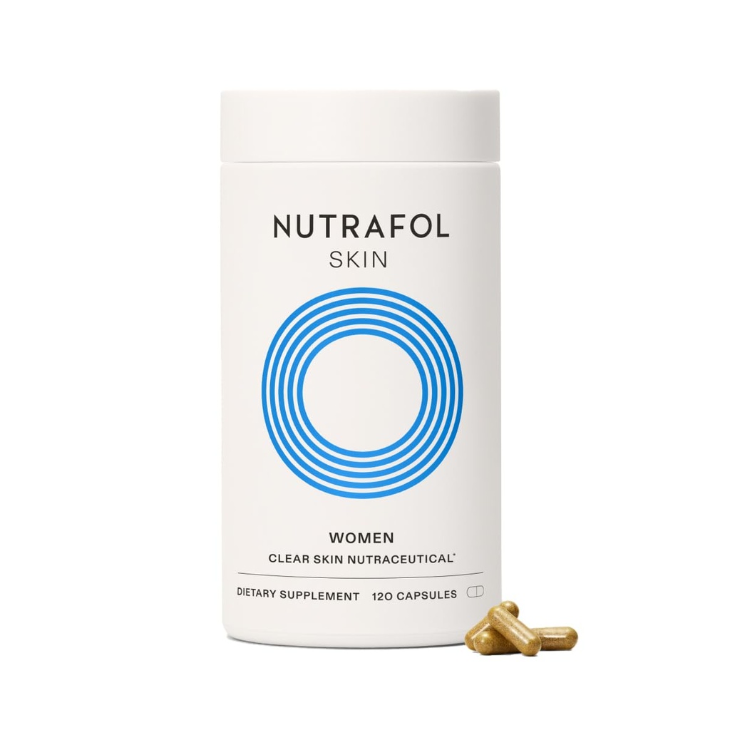 Nutrafol Clear Skin Acnee Supliment pentru femei, testate clinic pentru mai clare, piele mai netedă, medic-Formulat, Vegan