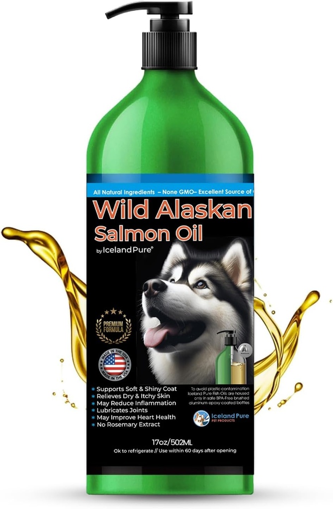 Ulei de somon sălbatic Alaska pentru câini și pisici de Islanda Pure 