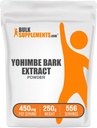 BulkSupplements.com Yohimbe Extract pulbere - Yohimbe Bark Extract - Herbal Supplement, Gluten Free, 450mg per Serving, 250g (8,8 oz) (Pachet de 1)