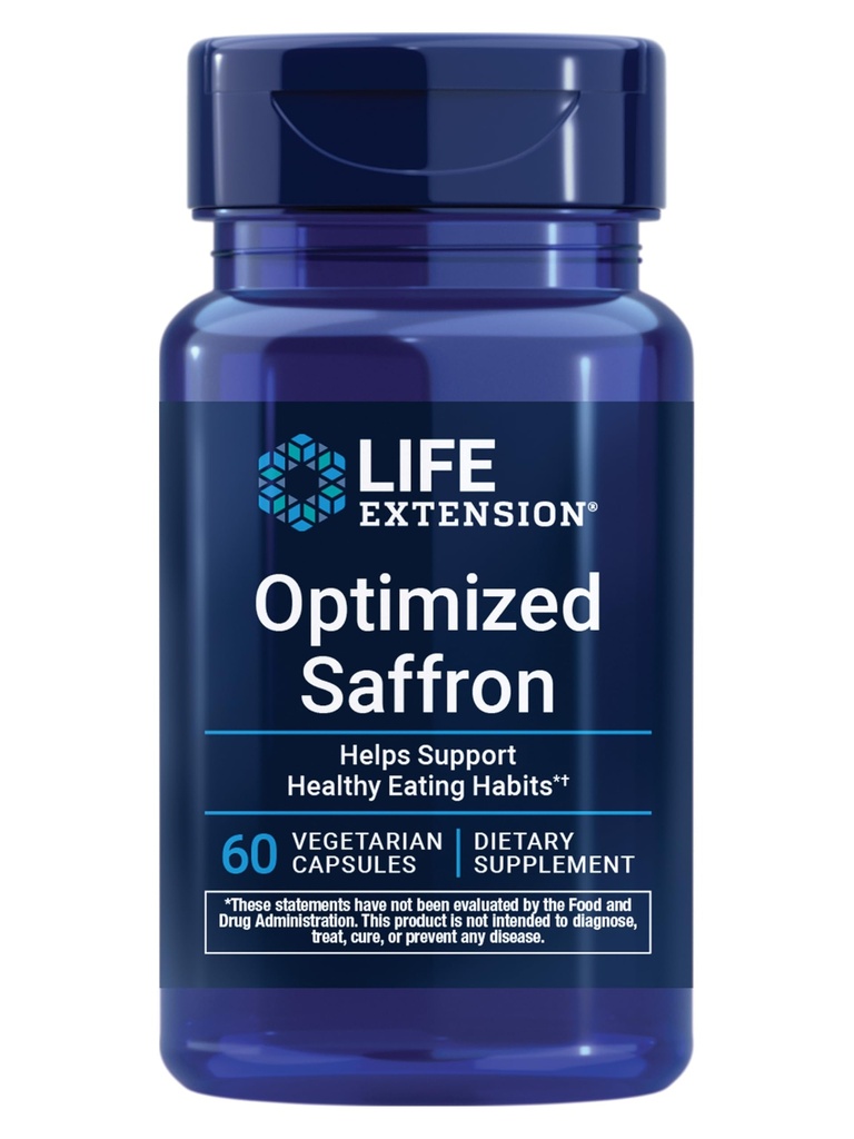 Extensie de viață Saffron optimizat, extract de șofran, Saffron Supliment care vă ajută să luptați Nevoia de a gusta, Non-GMO, Gluten-Free, Vegetarian, 60 Capsule vegetariene