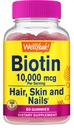 Ei bine, mare potenta Biotin 10.000 mcg Gummies - pentru parul mai puternic, piele si unghii - Vegan-Friendly, Gluten-Free, Non-GMO, si aroma delicioasa Berry - 60 Gummies