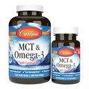 Carlson - MCT & Omega-3, Oil de cocos, Acidi Caprylic & Capric, EPA & DHA, Productia de energie, Metabolizare grasa si sanatatea creierului, 120+30 Softgels