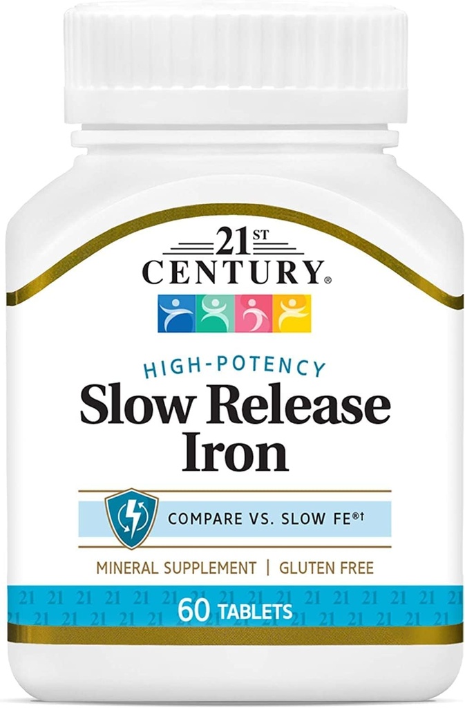 21st Century Slow Release Tablete de Fier 60 ea (Pachet de 12) - Ambalaj mai Vary