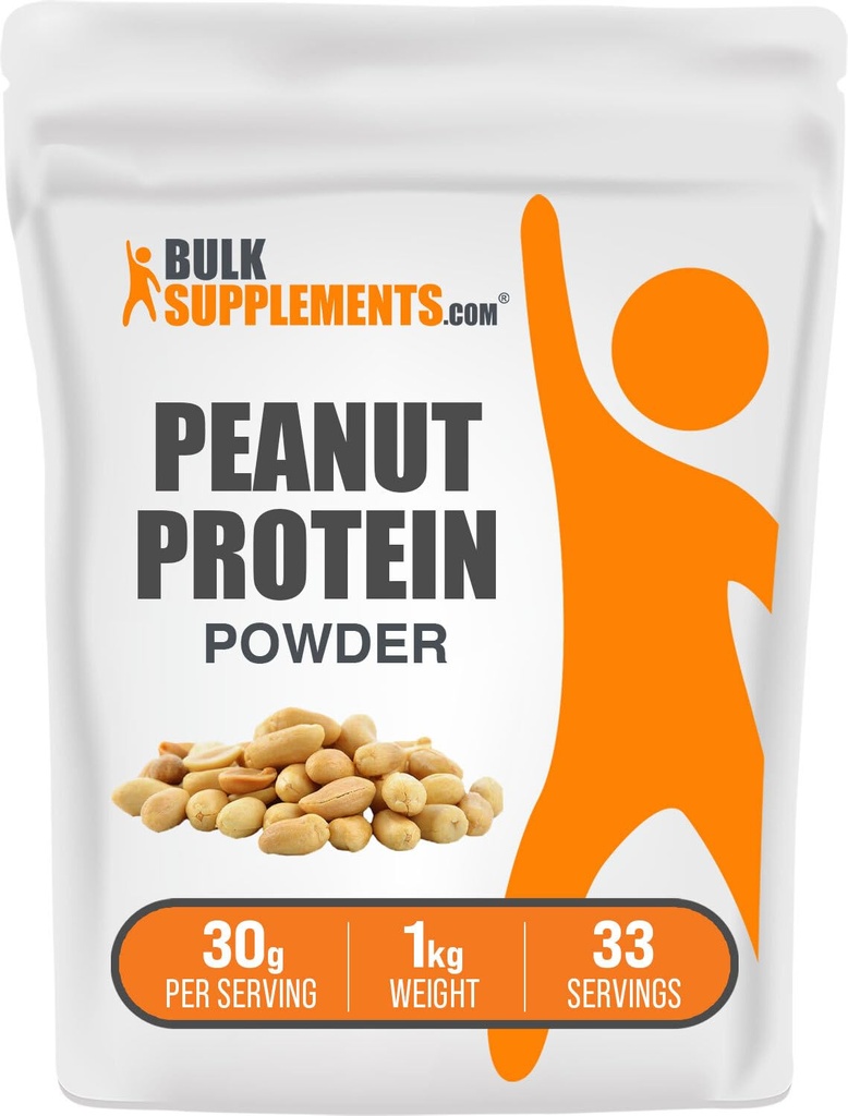 BulkSupplements.com Pudră de proteine din arahide - făină de arahide, pudră de proteine din arahide - Făină de proteine din arahide, gluten gratuit, 30g per Serving, 1 kg (2,2 lbs) (Pachet de 1)