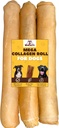 Woofley's Extra Thick Colagen Roll (10-12 Inch - 3 PCS) - Chews for dogs - Bully Stick Rawhide Alternative Dog Chews No Hide Oase pentru câini de talie medie și mare