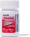 Major Ferosul - Varos sulfate 325 mg comprimate cu 65mg de fier elementar - Supliment de fier pentru femei, Barbati - rosu - 100 Conte