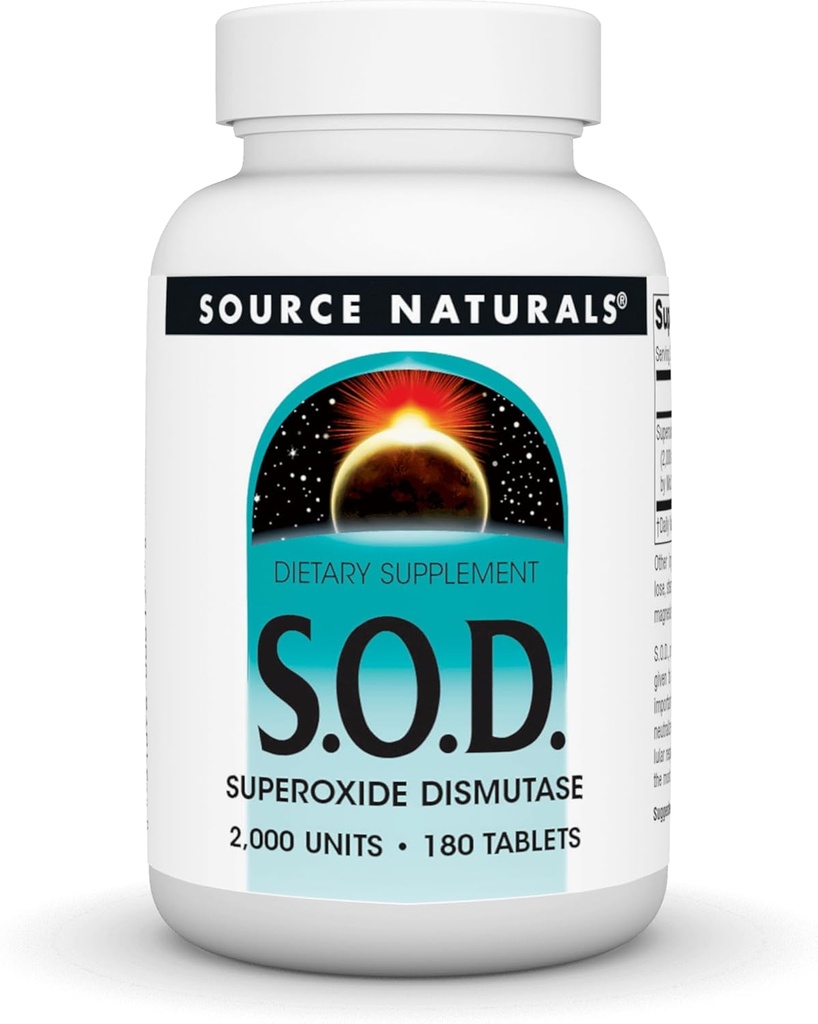 Surse naturale S-O-D, Superoxid de dismutază - Supliment alimentar - 180 comprimate