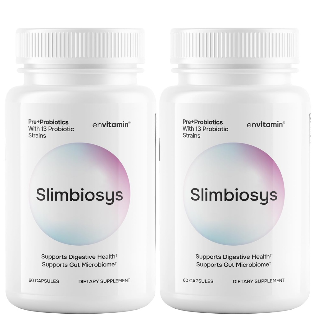 Slimbiosys Capsule Probiotice Ultra - Pre & Probiotice pentru femei si barbati - Suport Microbiom dumneavoastră (2 ambalaj, Slimbiosys)