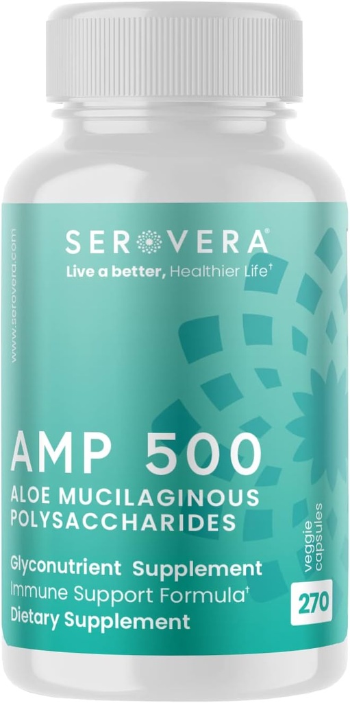 AMP Organic Aloe Glyconutrient Supliment - Suport Sistemul imunitar, Digestive Tract, și Colon Health 270 capace