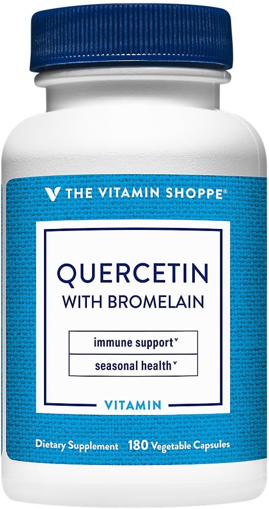 The Vitamin Shoppe Quercetin with Bromelain, Antioxidant that Supports A Healthy Immun for All Seasons (180 Capsules)