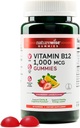 NatureWise Vitamina B12 Gummies pentru adulți, 1000 mcg - aroma de căpșuni Lemon - Sprijină Energie zilnică, Claritate mentală, Funcție cognitivă - Vegan, Gluten-Free, Non-GMO - 60 Count?