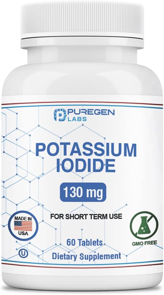 Comprimate de iod de potasiu 130 mg Comprimate de iod Kosher, Suport tiroidian 
