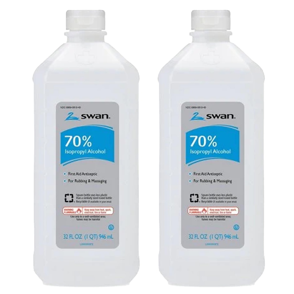 Swan 70% Rubbing Alcool, 32 Fl oz (Pachet de 2)