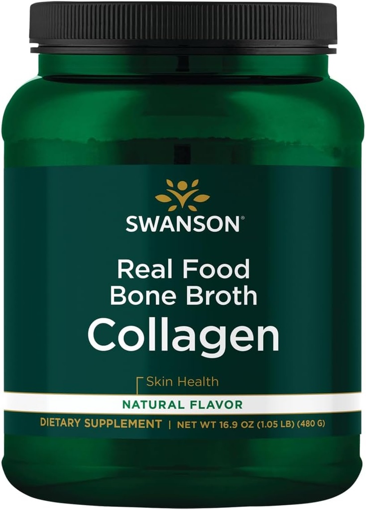 Swanson Real Food Broth Collagen - Aroma naturală 16.9 oz Pwdr