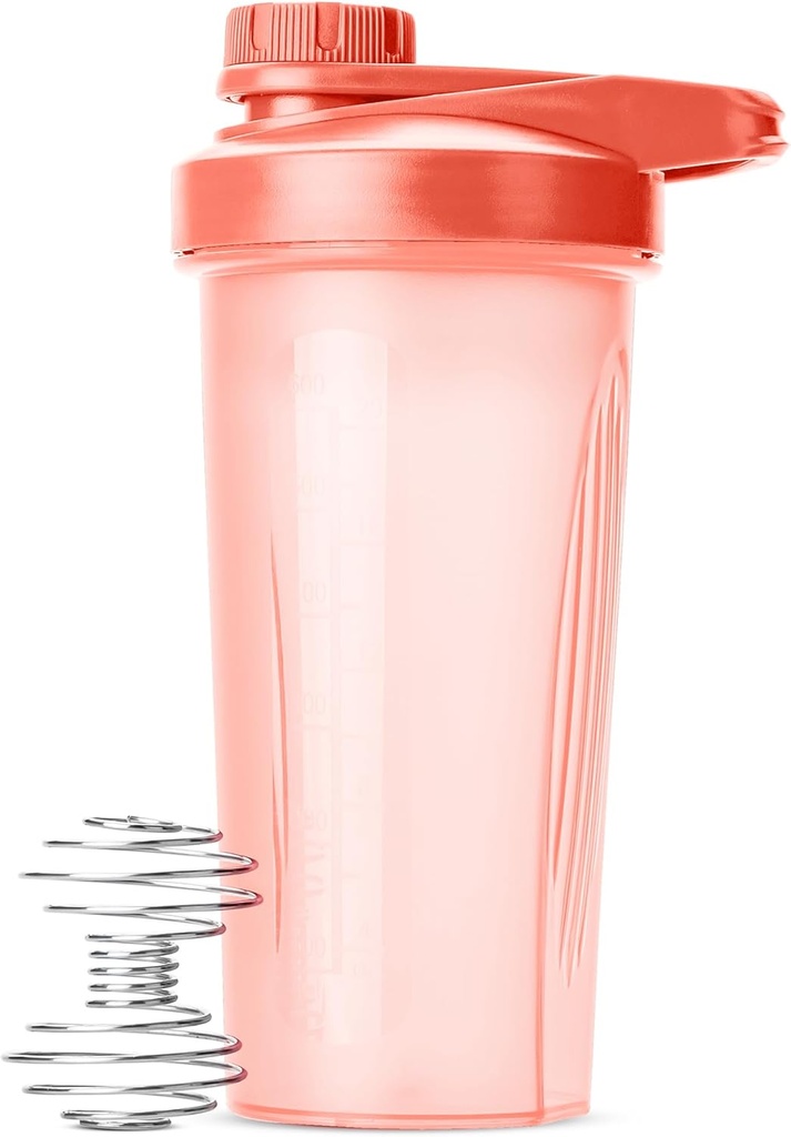 Mr. Pen-Shaker flacon pentru amestecuri de proteine, 28 oz, Coral roz cu capac Twist și bila whisk sârmă, Cupa Mixer pentru Shakes