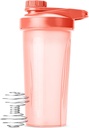 Mr. Pen-Shaker flacon pentru amestecuri de proteine, 28 oz, Coral roz cu capac Twist și bila whisk sârmă, Cupa Mixer pentru Shakes