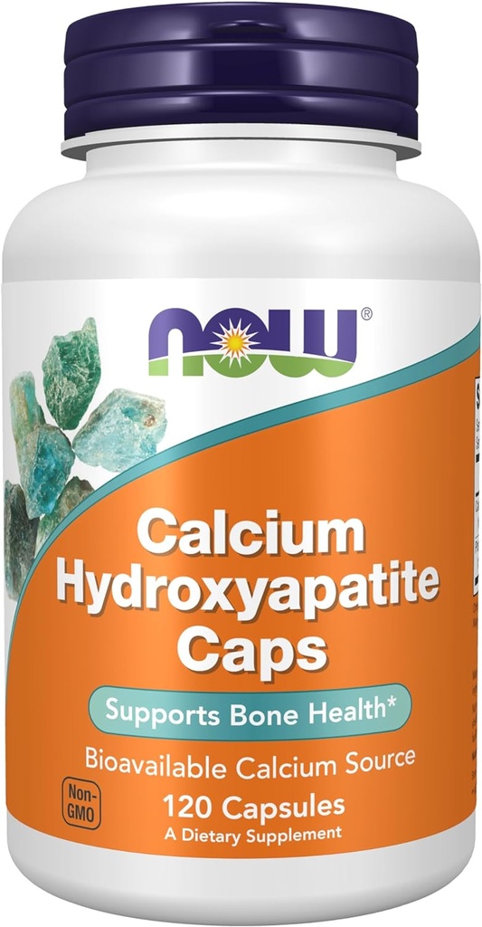 NOW Foods Supplements, Calcium Hydroxyapatite Caps, Supports Bone Health*, 120 Capsules