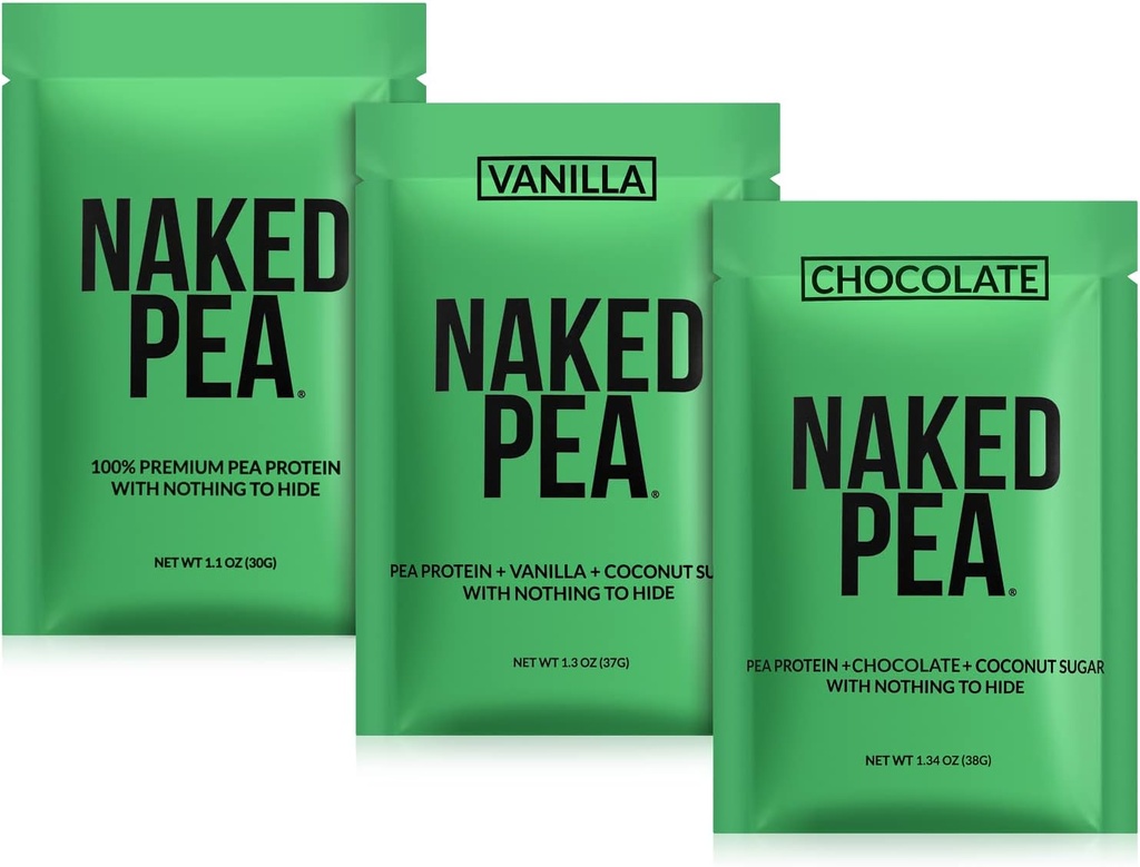 Naked Vegan Sample Pack Pea, ciocolata Pea, și Vanilla Pea