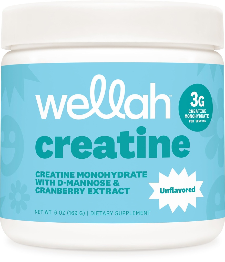 Creatura Wellah pentru femei (50 Servings, Nearomated) - Creatină Monohidrat cu extract de păstârnac și merișoare