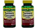 Spring Valley Standerdized Complex Turmeric Curcumin Supliment alimentar Capsule, 500 mg, 90 conta, 2 pk
