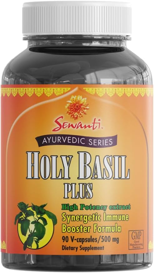 Sewanti Holy Basil Plus Ayurvedic Series High Potency 22:1 Extras Sinergetic Immune Booster Formula 90 Capsule Vegane