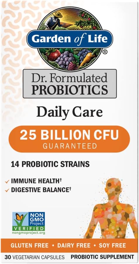 Grădina Vieţii Dr. Probiotice Formulate Daily Care 30 Capsule 25 Miliarde CFU 14 Tulpini Immune Health Echilibru digestiv, Gluten Free, Soy Free