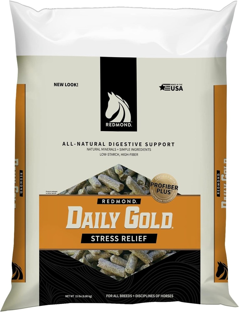REDMOND Daily Gold Pellets Stress Relief, Clay Natural Vindecare pentru Ulcer Gastric la Cai (15 LB)