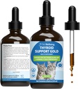 Pet Wellbeing tiroidy Support Gold pentru pisici - Suporturi Sanatos tiroida Gland Functia in Pisici, Metabolizare Normala, Bugleweed, Lemon Balm - Veterinarian-Format Herbal Supliment 4 fl oz (118 ml)
