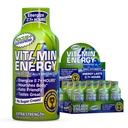 Vitamina Energie Focus+ Extra Putere Energie Shot Blue Raspberry 12 Pack, 260mg Natural Cafeina, B-Vitamina, CoQ10, Aminoacidi, Focus, Productivitate & Claritate, Zero Zahăr, Gluten-Free, 1.93 fl oz