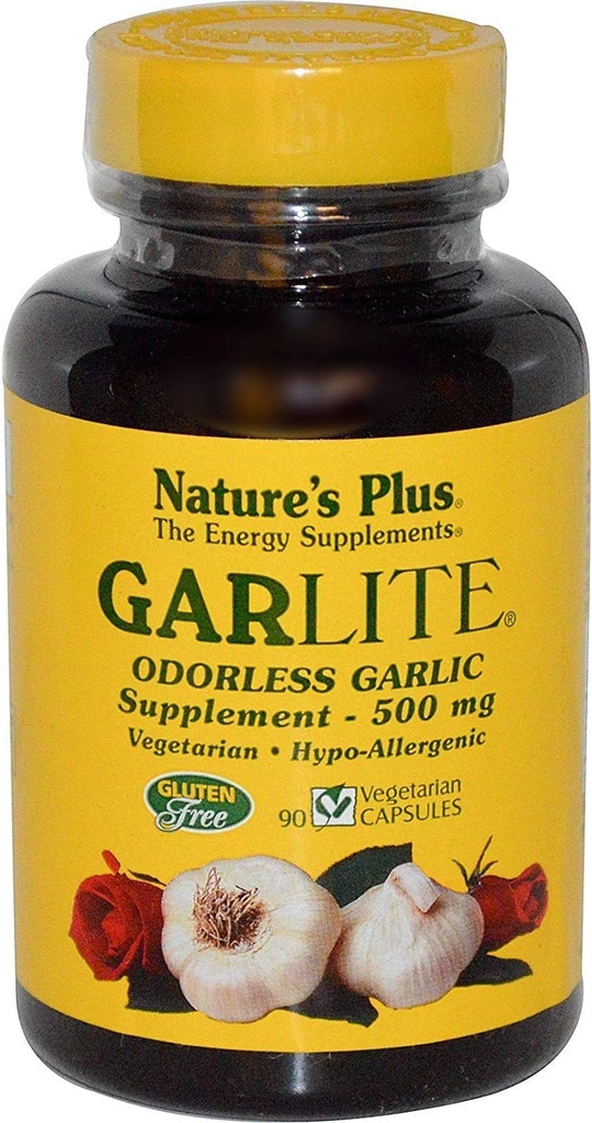 NaturesPlus Garlite Usturoi Odorless - 90 capsule - vegetarian, gluten gratuit - 90 Serviri