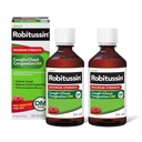 Robitussin Adult Putere maximă Tuse Plus Congestie toracică DM Max, Tuse Suppressant şi Expectorant, Aroma de zmeură, 8 Fl Oz x 2