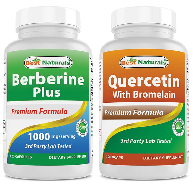 Cele mai bune naturale Berberine Plus 1000mg & Querbetin cu Bromelain